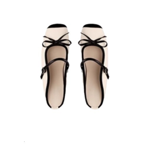 Ddmysheep Ddmysheep Sheepskin Version Grape Mom Height Increasing Closed Toe For Women With Bowknot One Word Shallow Mouth Half Slippers Ballet Flats 