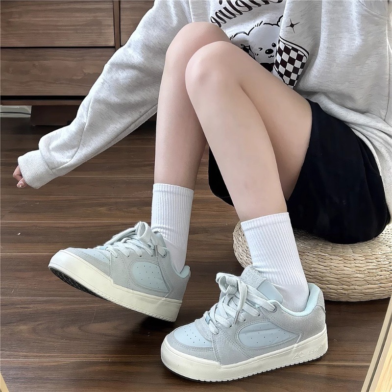 Ddmysports Niche Ice Blue Skate Shoes For Women Versatile Spring New Flat Sports Casual Loafers Outdoor Shoes