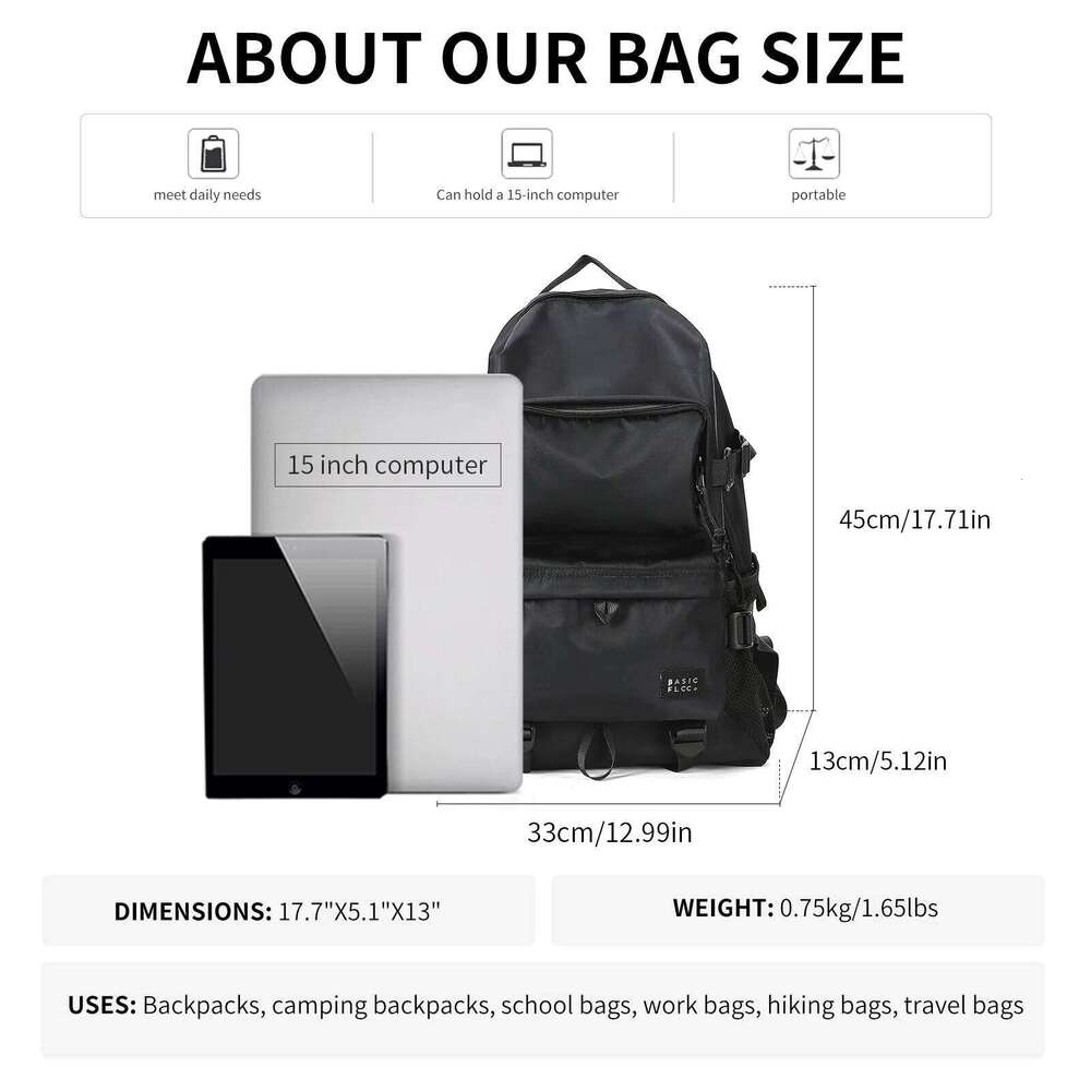 Man School For Men Women Waterproof College Laptop Lightweight Large Travel Backpack Casual Bookbag