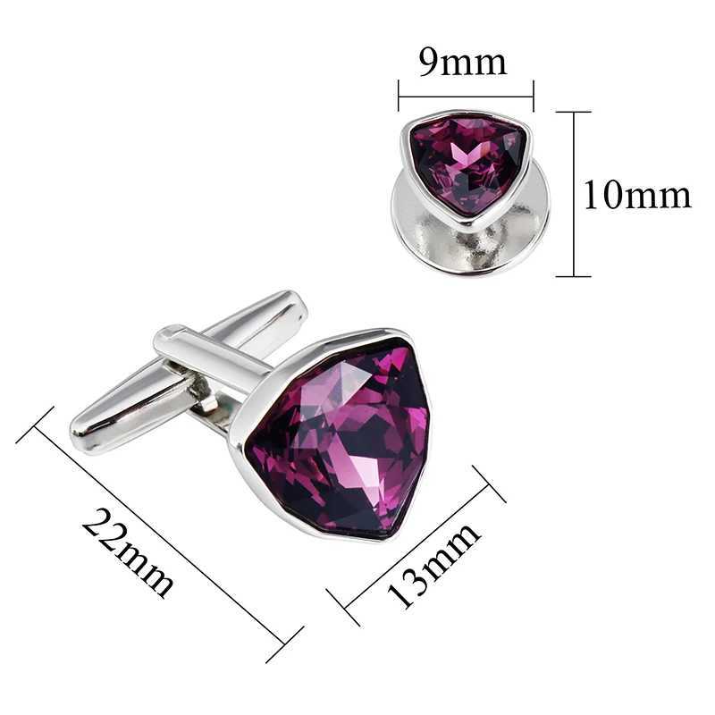HAWSON Mens Cufflinks and Tuxedo Studs Set luxury crystal cufflinks for Birthday Wedding Anniversary Jewelry or Accessories XJ250614