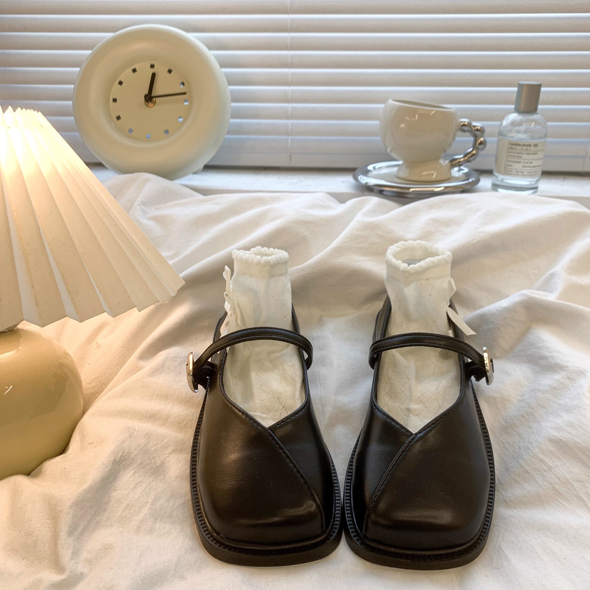 Ddmysports Mary Jane Shoes For Women Summer New Fashion Simple Versatile Casual Flat Square Toe Loafers Outdoor Shoes