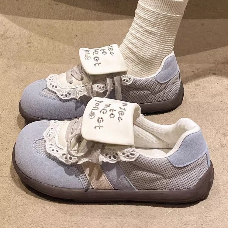 Ddmysports Korean Style Fashion Cute Sweet Puff For Women Summer Breathable Versatile Lightweight Flat Casual German Training Shoes Outdoor Shoes