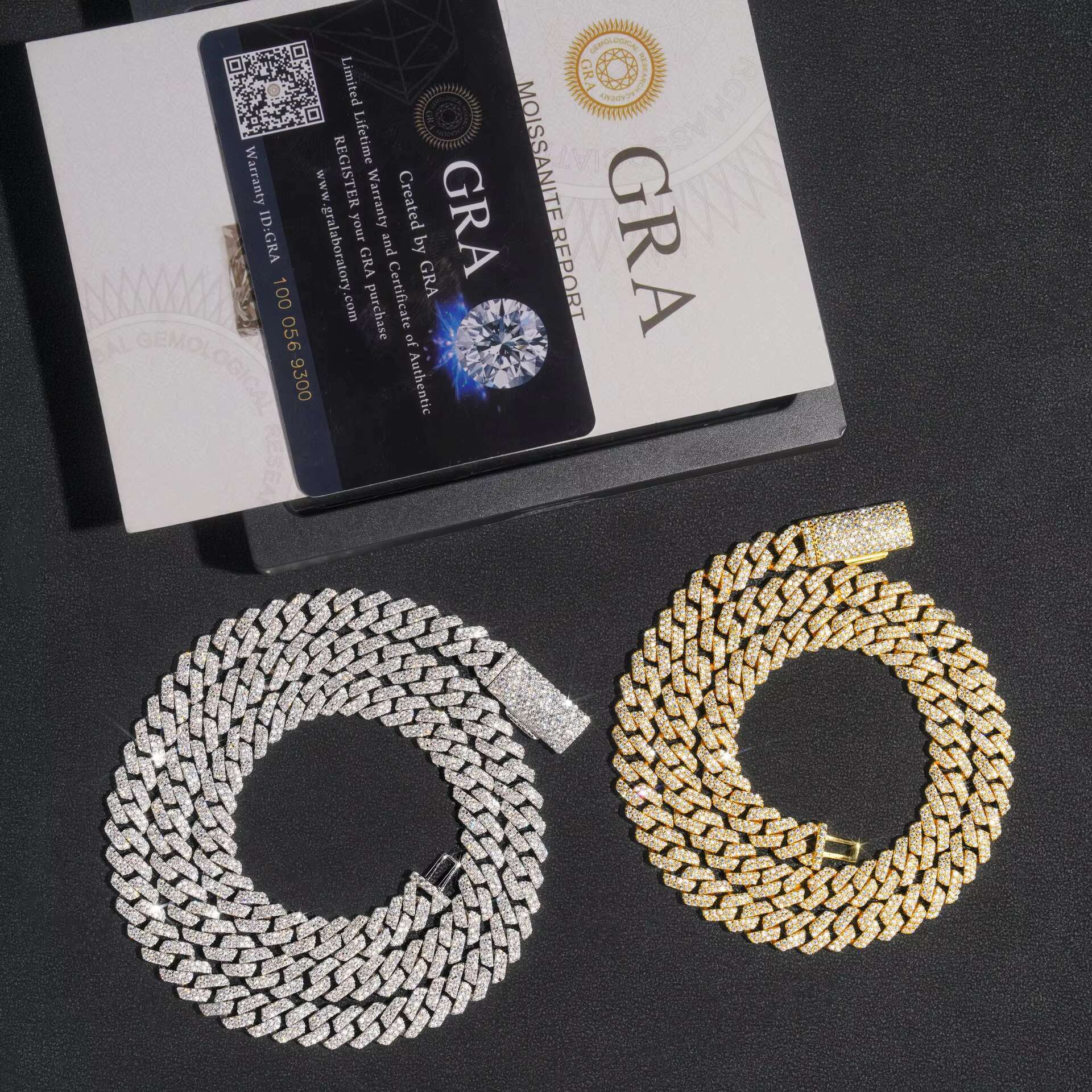 Moissanite Hiphop Chain D Color Rhodium Plated Custom Chains Jewelry Making 925 Sterling Silver