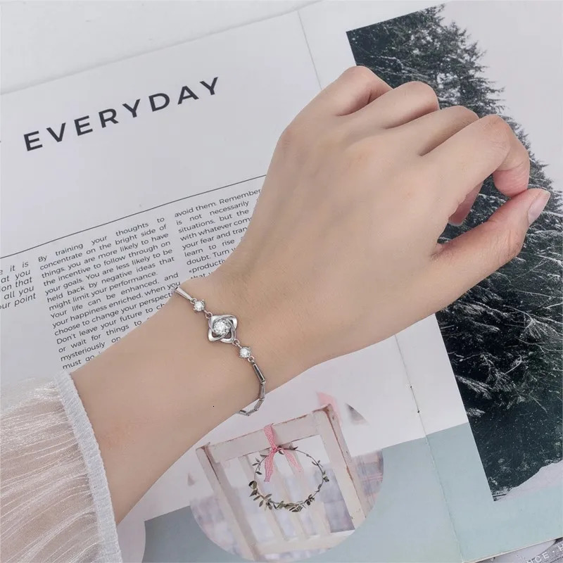 ENSHIR White Blue Zirconia Pinwheel Shape Pendant Necklace Earrings Bracelet Jewelry Set for Women Engagement Party Gift 250609