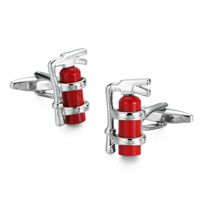 Classic Mens French Shirt Cufflinks Fire Extinguisher Alarm Clock Smiling Cuff Buttons Wedding Suit Accessories Jewelry Gifts XJ250614