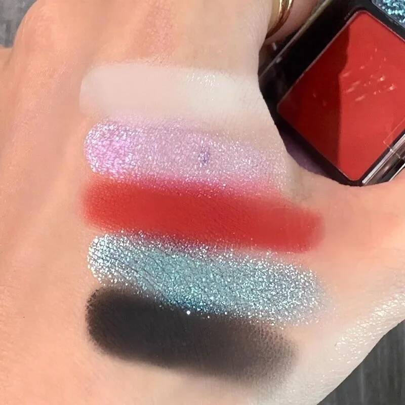5 Colors Dark Night Black Red Palette Glitter Matte Pearlescent Shimmer Shinny Eye Pigment Eyeshadow Cosmetic Makeup