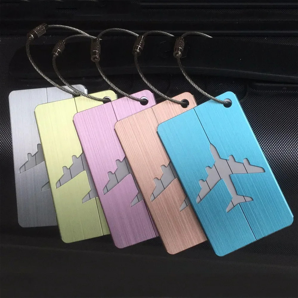 Airplane Pattern Metal Luggage Tag for Travel Baggage Name Label Suitcase Address Mark Accessories Tags 250614