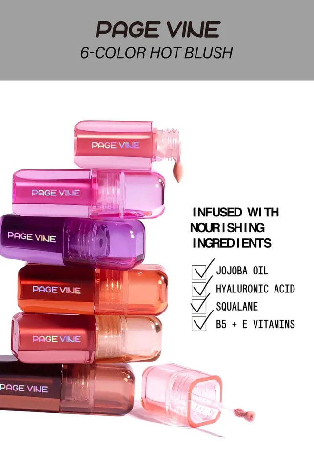 6 color pearl liquid powder blusher waterproof sweat proof halo proof natural and durable rouge 250614