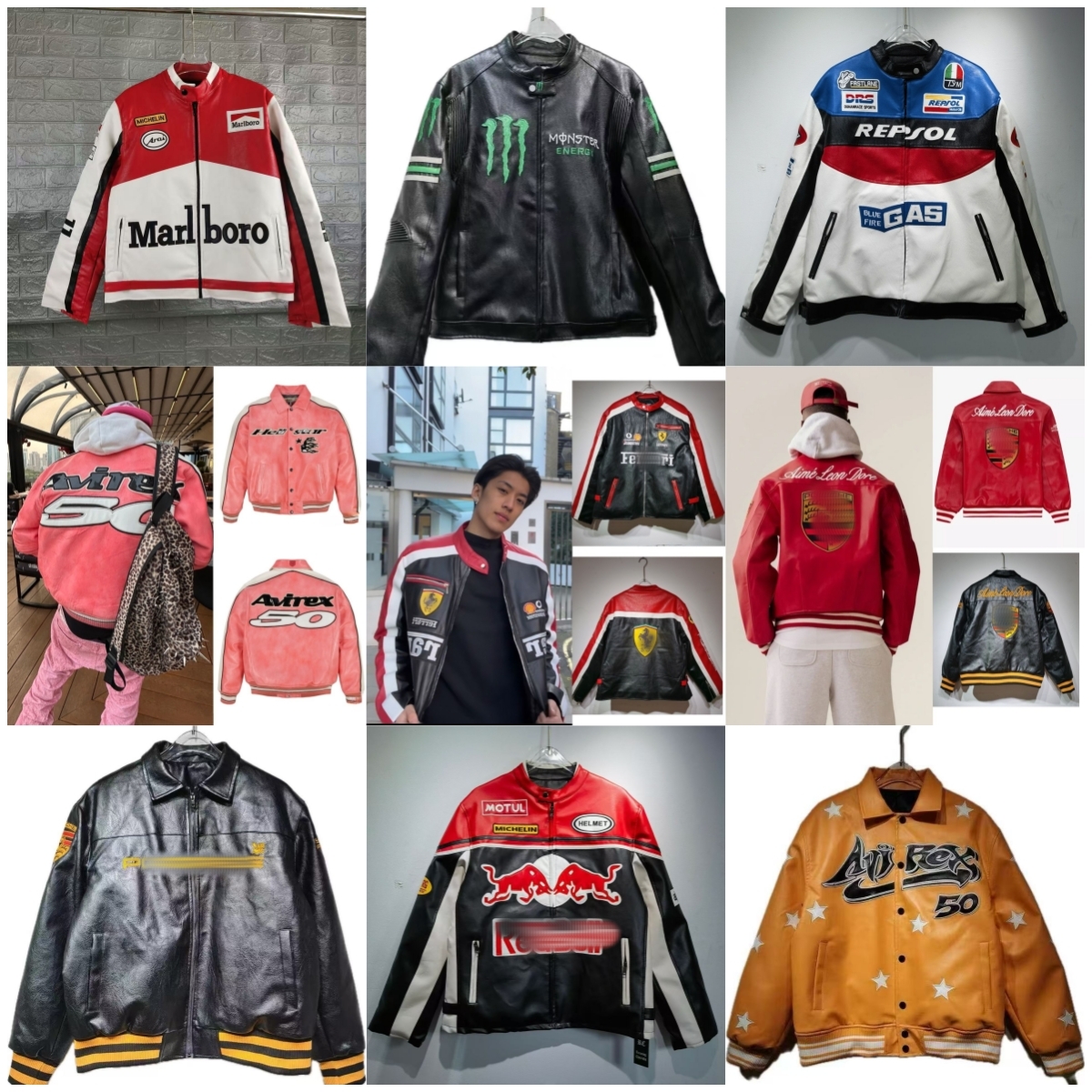 F1 Formula One Racing Suit mens leather Jacket Vintage Motorcycle Team Rider winter car Fans Oversized Full Embroidered Logo Coats Racing Windproof Warm outerwear