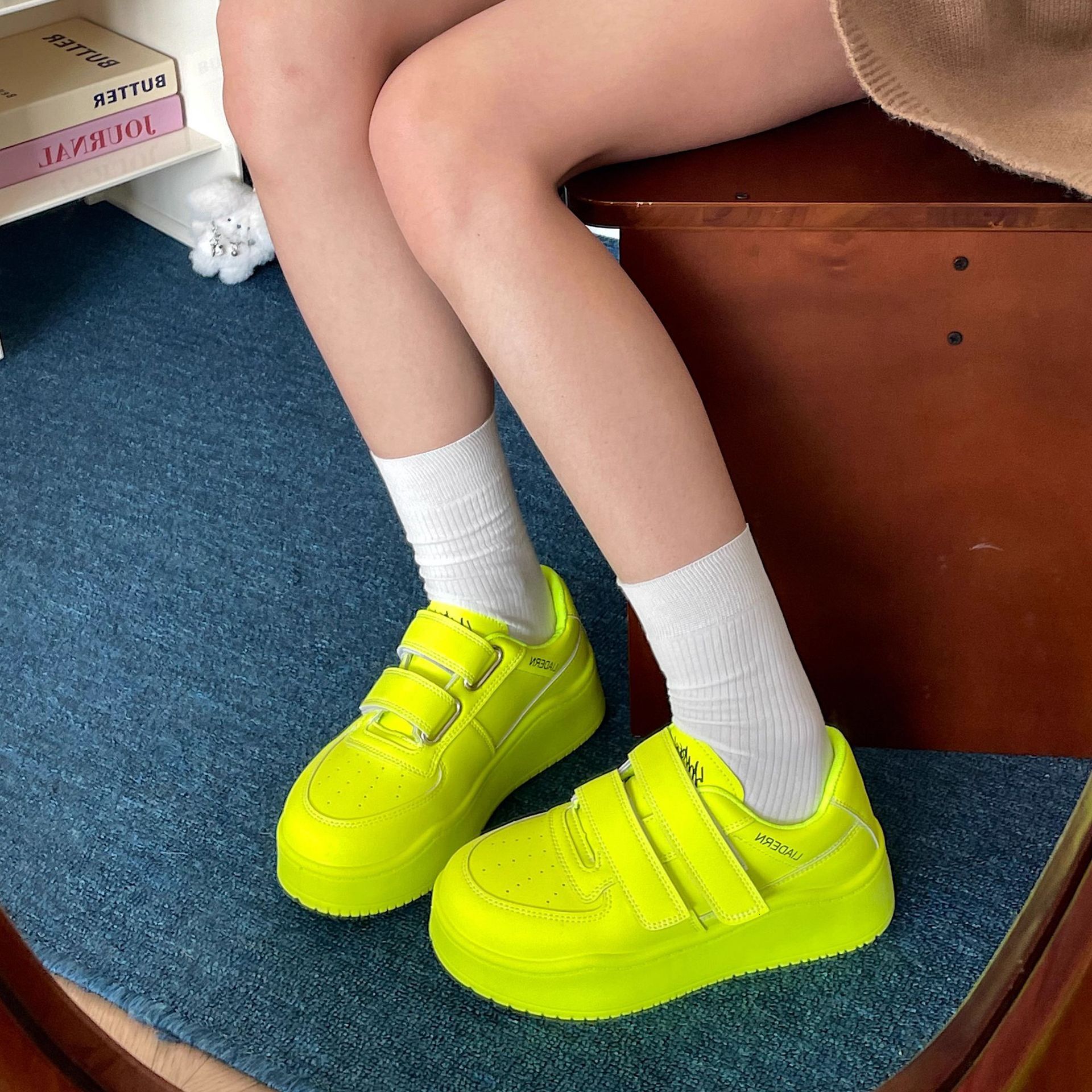 Ddmysports Trendy Magic Tape Women S Shoes New Summer Thick Sole Platform Casual Spring Autumn White Sneakers Outdoor Shoes