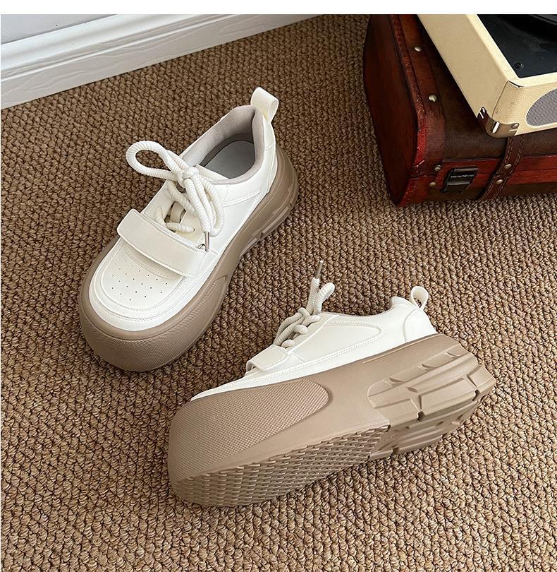 Ddmysports Platform Sole Versatile Height Increasing Thick Soled White Sneakers For Women New Spring Lightweight Sports Shoes Outdoor Shoes