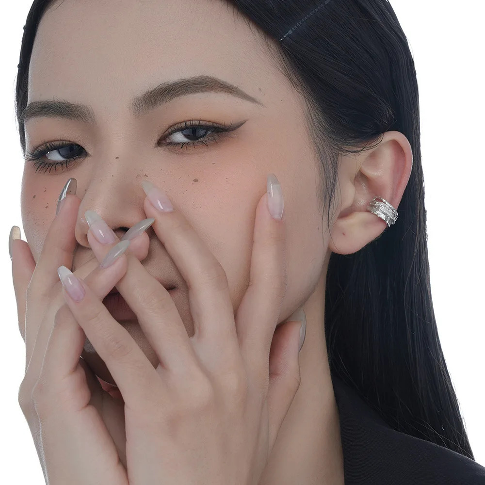 MLKENLY S925 sterling silver Wrapped Tree Vine Ear Clip Female Ins Wind Texture Weaving Ear Cuff 250610