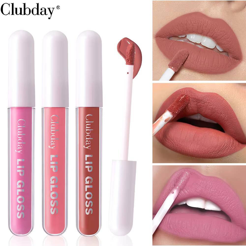 Clubday 6 Colors Velvet Easy Glaze Long Lasting Waterproof Sweatproof No Color Lip Nude Matte Liquid Lipstick happy