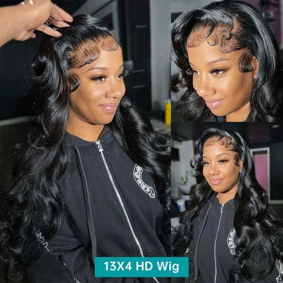 38 40 Inch Body Wave 13x6 Hd Frontal Wig Human Hair For Women Brazilian Pre Plucked 13x4 Transparent Lace Front Wigs