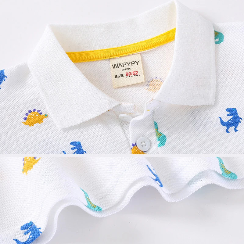 Boy Polo Shirts for Kids Toddler Age 0 to 1 2 3 4 5 6 7 Years 100% Cotton School Shirt Short Sleeves Car Casual Children Clothes 250614