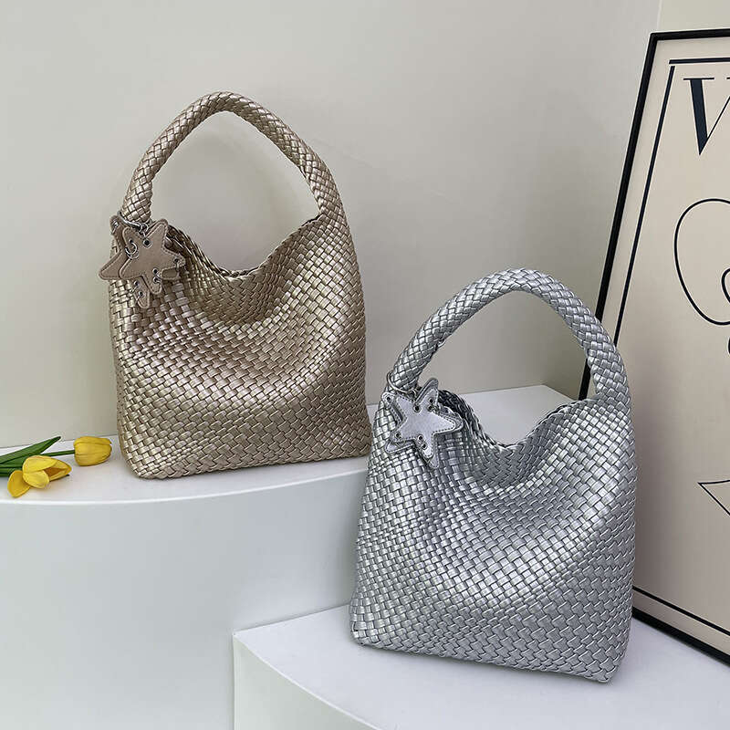 Tote Pure Handwoven For Women High-End Lazy Style Large Capacity Commuter Mother And Child Shoulder Bag