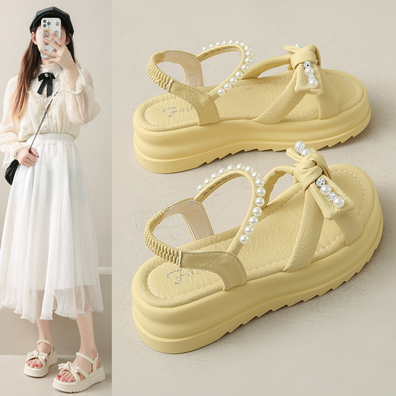 Ddmyoutdoor Roman Sandals For Women Fashion Outdoor Fairy Style Height Increasing Beach Summer New Elegant Non Slip Soft Sole Shoes Outdoor Shoes