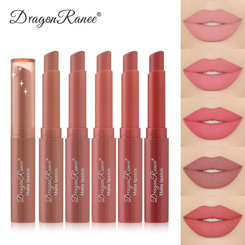 12 Color Lipstick Nude Pink Matte Solid Lip Gloss Long Lasting Velve Red Tinted Balm 24 Hours Waterproof Makeup LipSticks happy
