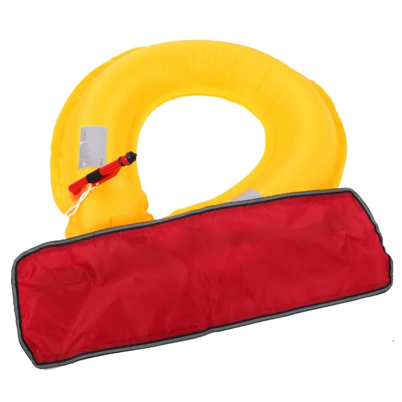 Adjustable Inflatable Life Jacket Belt With Reflective Tapes and Whistle red 250609