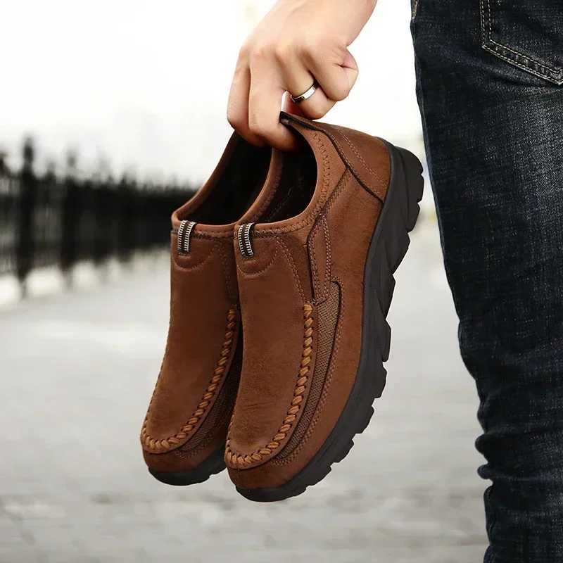 Leather Men Casual Shoes Brand New Men Loafers Breathable Slip Driving Shoes Plus Size 39-48 Drop Shipping XJ250614