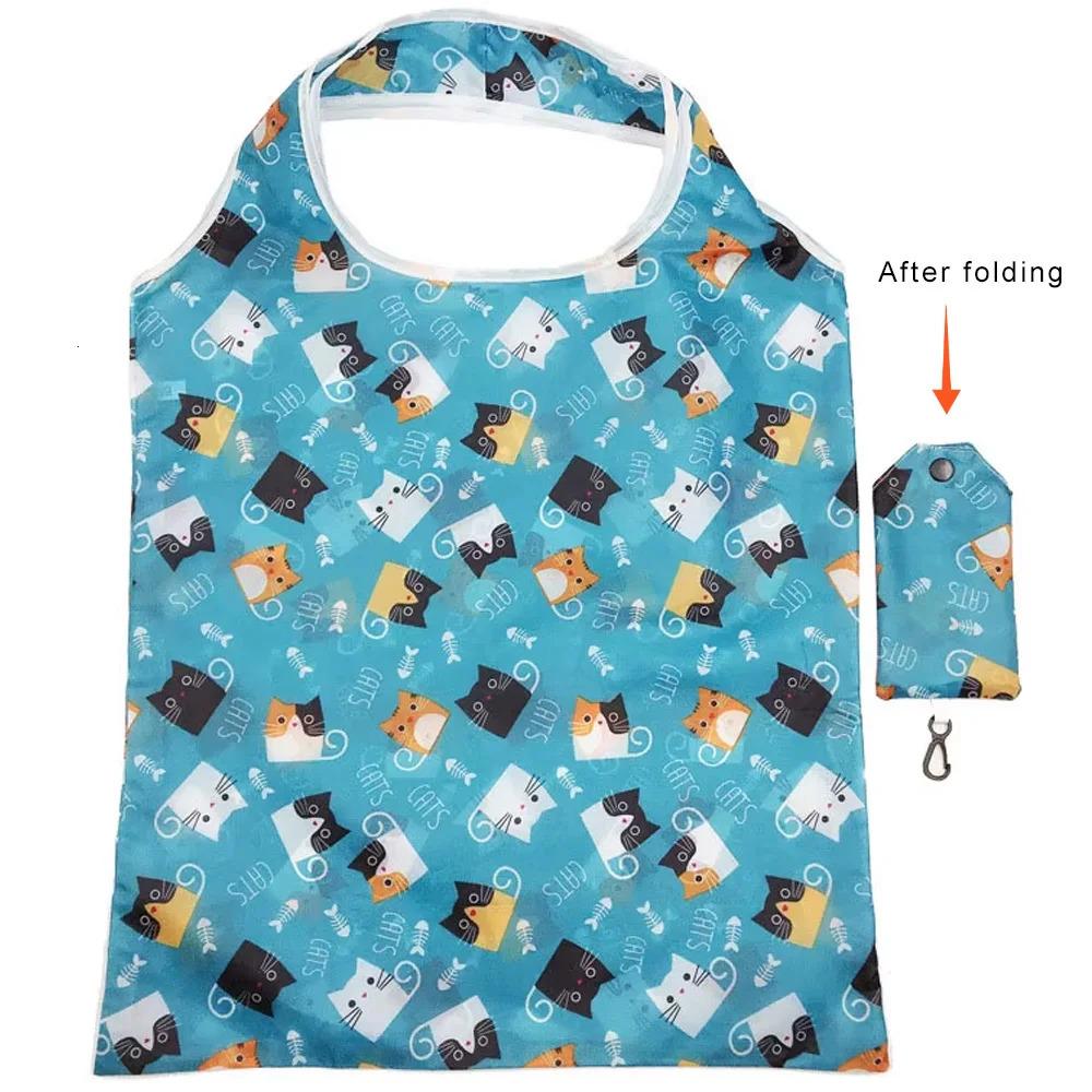 Reusable Shopping Bag Nylon Foldable Grocery Bag Creative Eco-Friendly Tote Bag Lightweight and Durable 250610