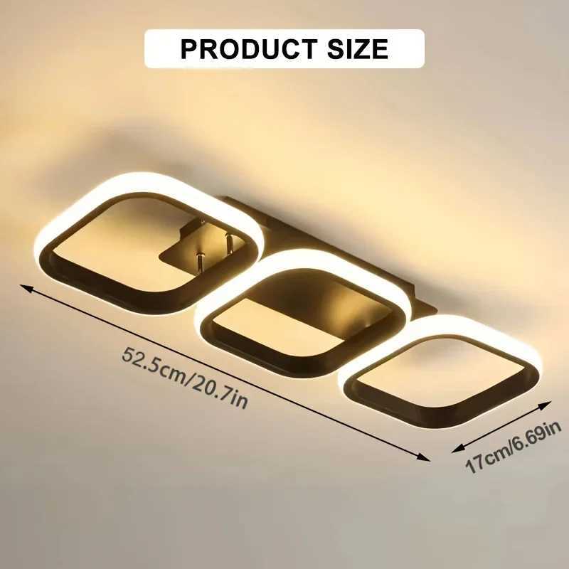 Nordic Luxe LED Chandelier Ceiling Light - Dimmable Three Color Options Square and Round Shapes for Living Room Corridor KitXJ2500613