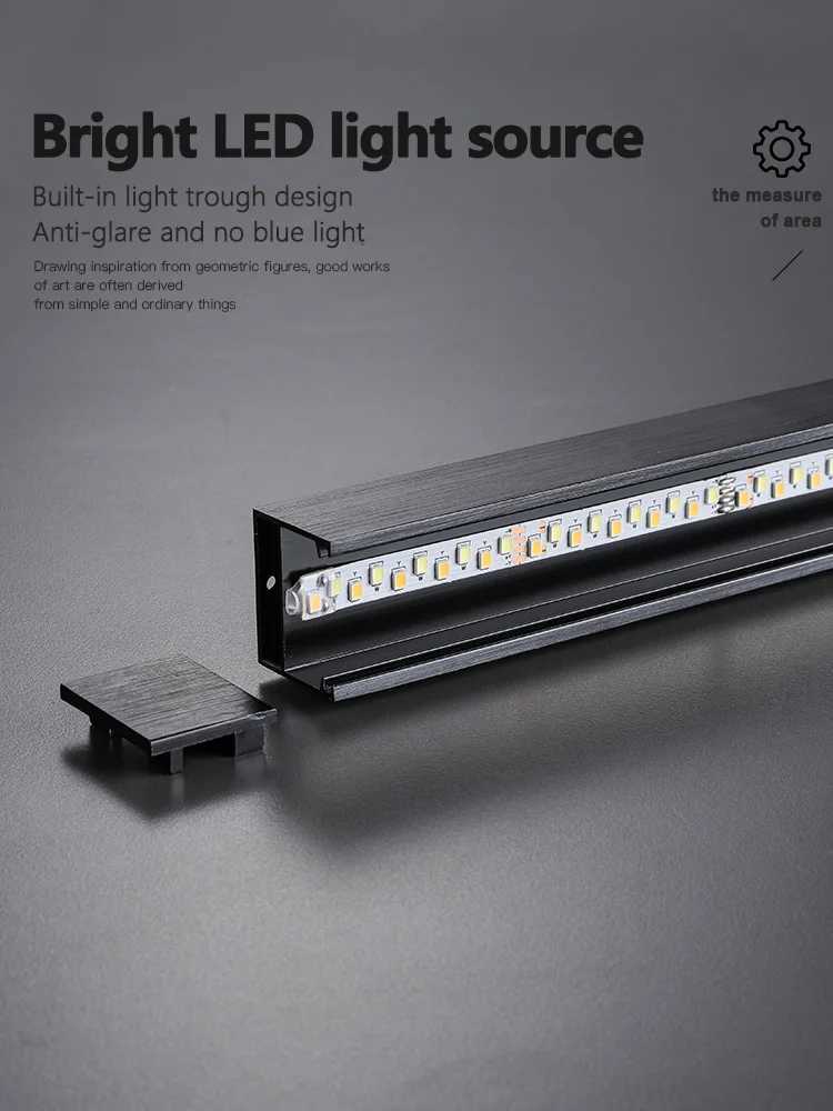 Black chandelier square bedroom lamps living room lamp led ceiling lamp Nordic minimalist creative led ceiling lamp strip lights XJ2500613