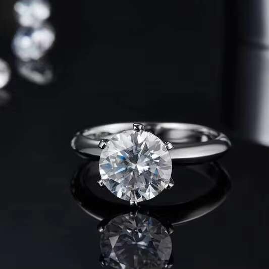 Foxi Promise Rings Free Lase Engrave /Name 925 Sterling Silver 3CT 925 Moissanite Diamond Engagement Wedding Band for Women