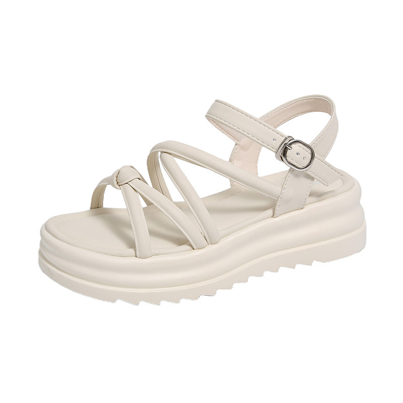 Ddmyoutdoor Platform Sandals For Women Summer New Fashion Versatile Design Sense Niche Temperament One Strap Roman Shoes Outdoor Shoes