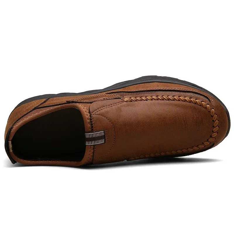 Leather Men Casual Shoes Brand New Men Loafers Breathable Slip Driving Shoes Plus Size 39-48 Drop Shipping XJ250614