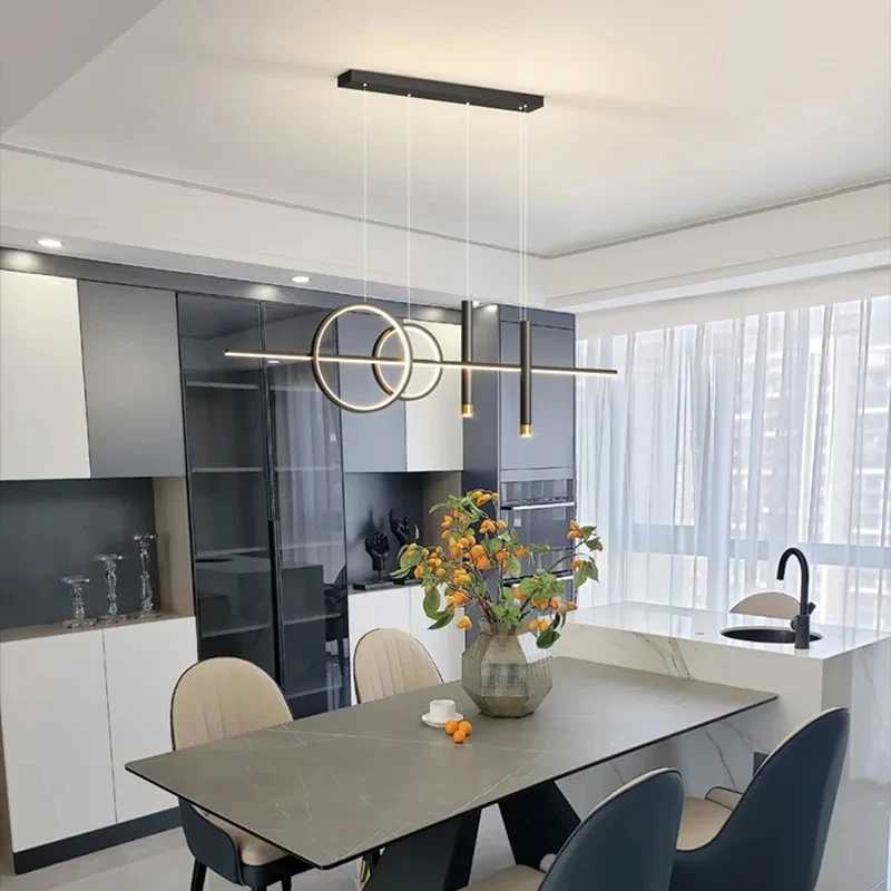 Modern Dining Room Pendant Lamp Nordic LED Ceiling Chandelier Light Luxury Minimalist Restaurant Tables Bar Counter Hanging Lamp XJ2500613