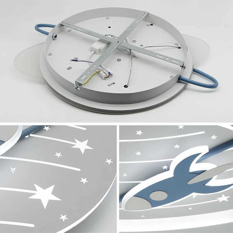 Modern LED Ceiling Light for Childrens Room Eye Protection Ceiling Light for Boys and Girls Creative Rocket Creative Cartoon Planet Light XJ2500613