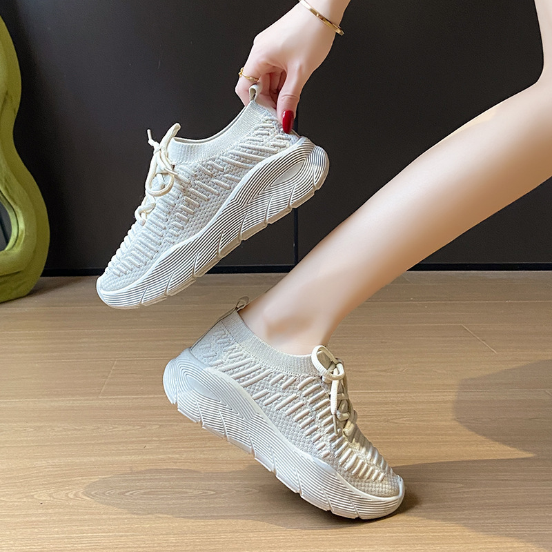 Ddmysports Summer New Flyknit Korean Style Sports Women S Mesh Breathable Student Casual Shoes Flat Running F Outdoor Shoes