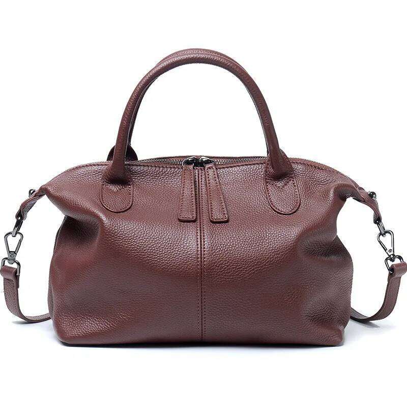Handbags Women Soft Cowhide Shoulder Crossbody Casual Tote 2024 New Genuine Leather Messenger Purses Top-Handle Bags