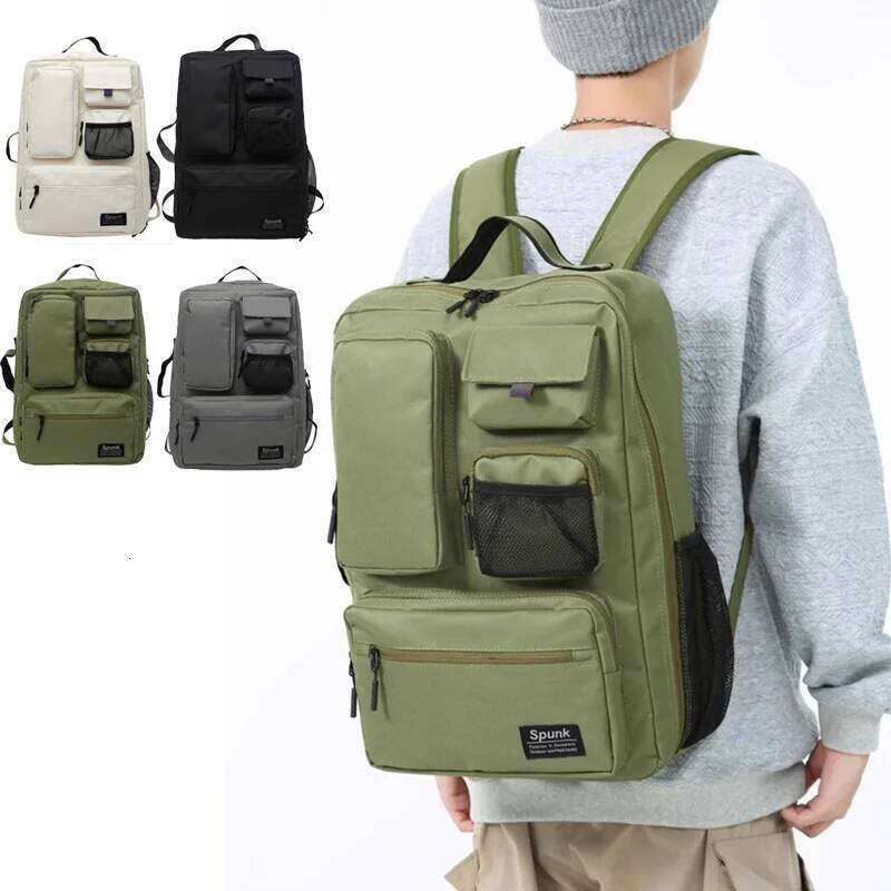 Men Women Travel Laptop Bag Large Capacity Casual Trip Schoolbag Multi-Pocket Nylon School Backpack For Student Female