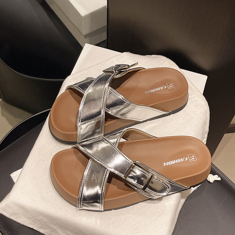 Ddmyoutdoor Flat For Women Outdoor Wear New Summer Soft Sole Fairy Style Casual Versatile Beach Sandals To Match Skirts Outdoor Shoes