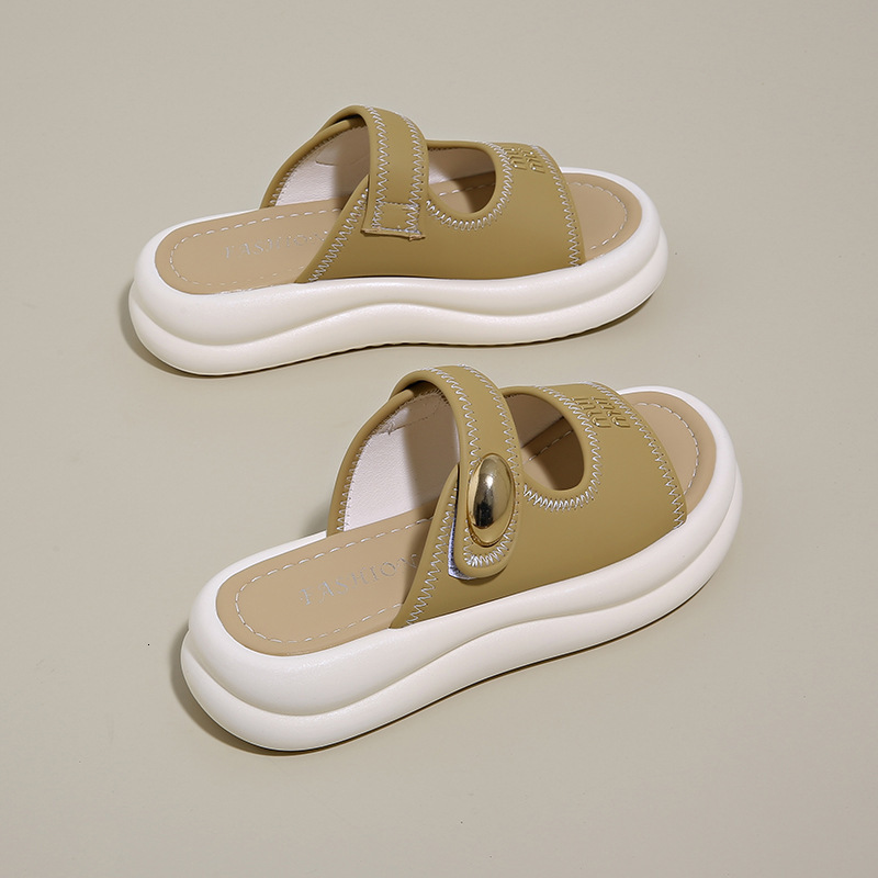 Ddmyoutdoor Women S Summer New Fashion Versatile Comfortable Thick Sole French Style Beach Sandals To Match Dresses Outdoor Shoes