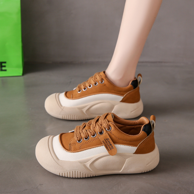 Ddmysports Height Increasing White Sneakers Spring Summer New Women S Soft Versatile Thick Sole Leather Casual Sports Shoes Outdoor Shoes