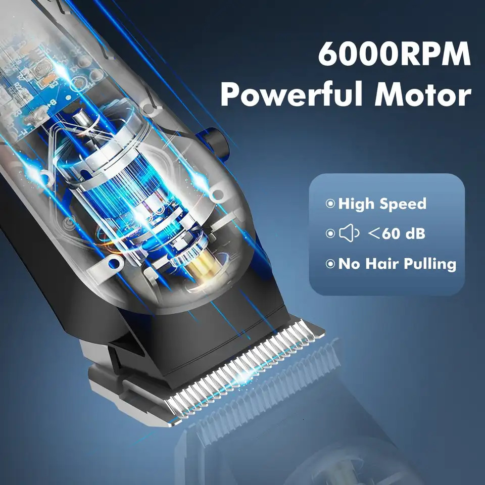 Hair Clippers for Men Professional Cordless Barber Clippers Trimmer with 10 Combs Gift for Him 250612