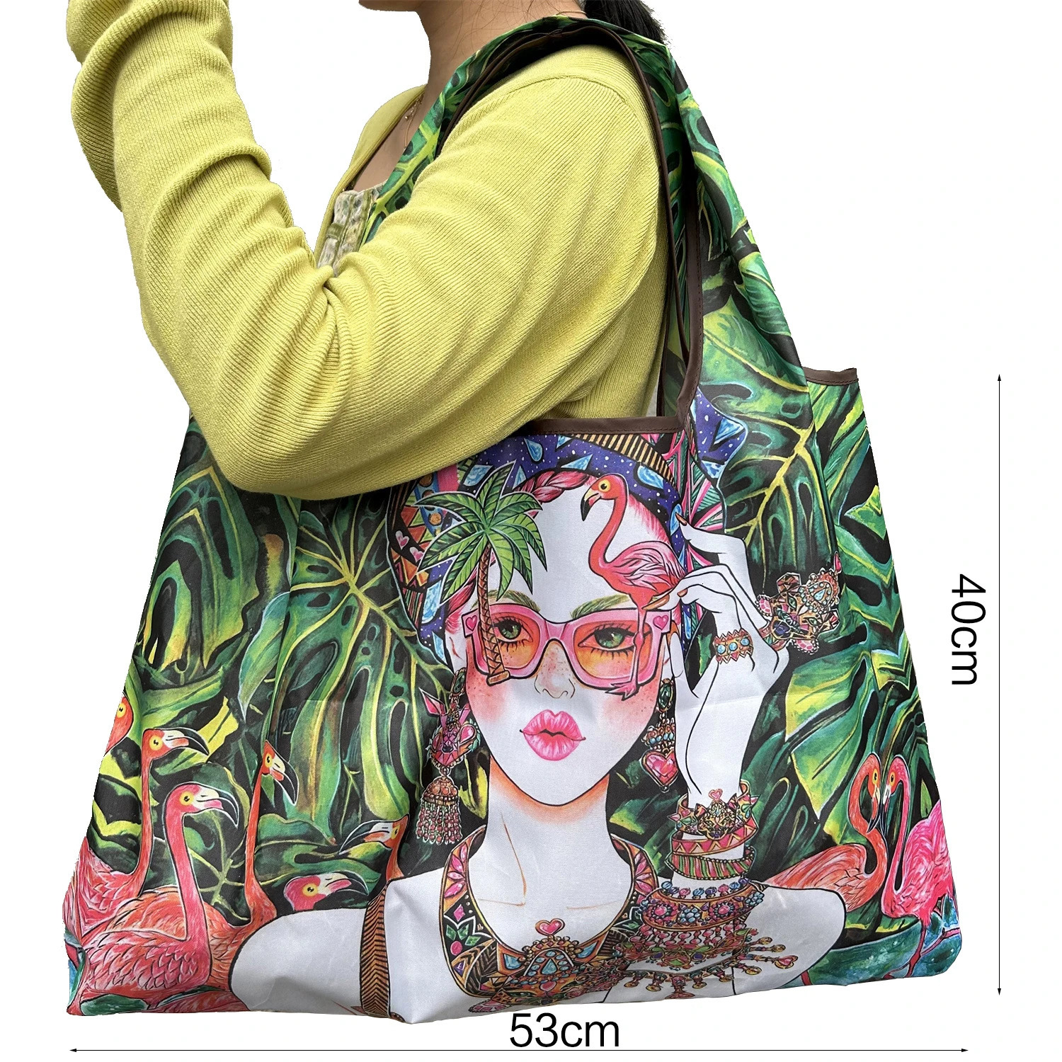 Fashion Bag Large Foldable Shopping Bag Reusable Grocery Storage Bag Nylon Portable Shoulder Handbag for Travel Pocket Tote 250610