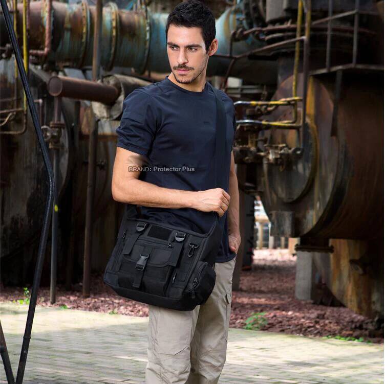 Camouflage shoulder 14 inch Laptop leisure large messenger bag men A4 University College Student schoolbag