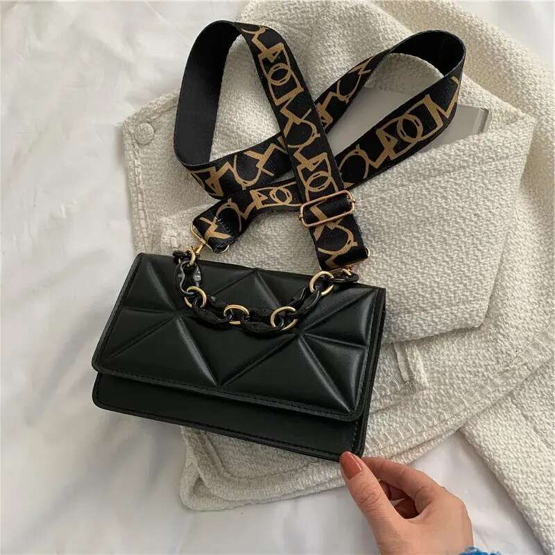 Designer Free Shipping Bag New Casual Womens Single Shoulder Small Square Simple Broadband Crossbody Free shipping