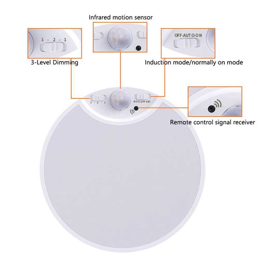 Wireless LED Ceiling Light with Motion Sensor USB or Battery Powered Pendant Night Lamp for Bedroom Kitchen Bathroom 19cmXJ2500613