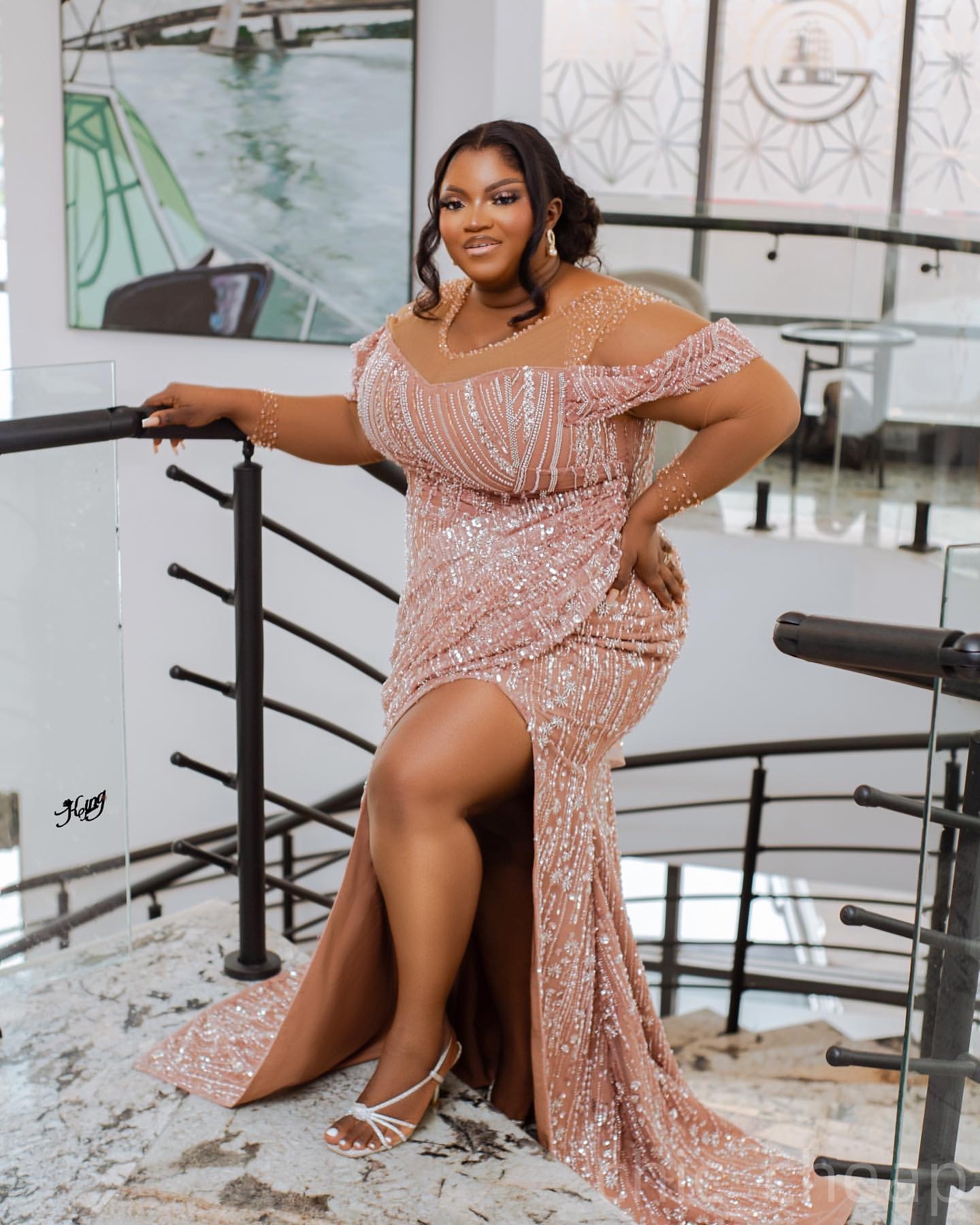 Champagne Mermaid Prom Dresses 2025 Illusion Beaded High Split Evening Formal Party Second Birthday Engagement Gowns Plus Size Dress For Special Occas