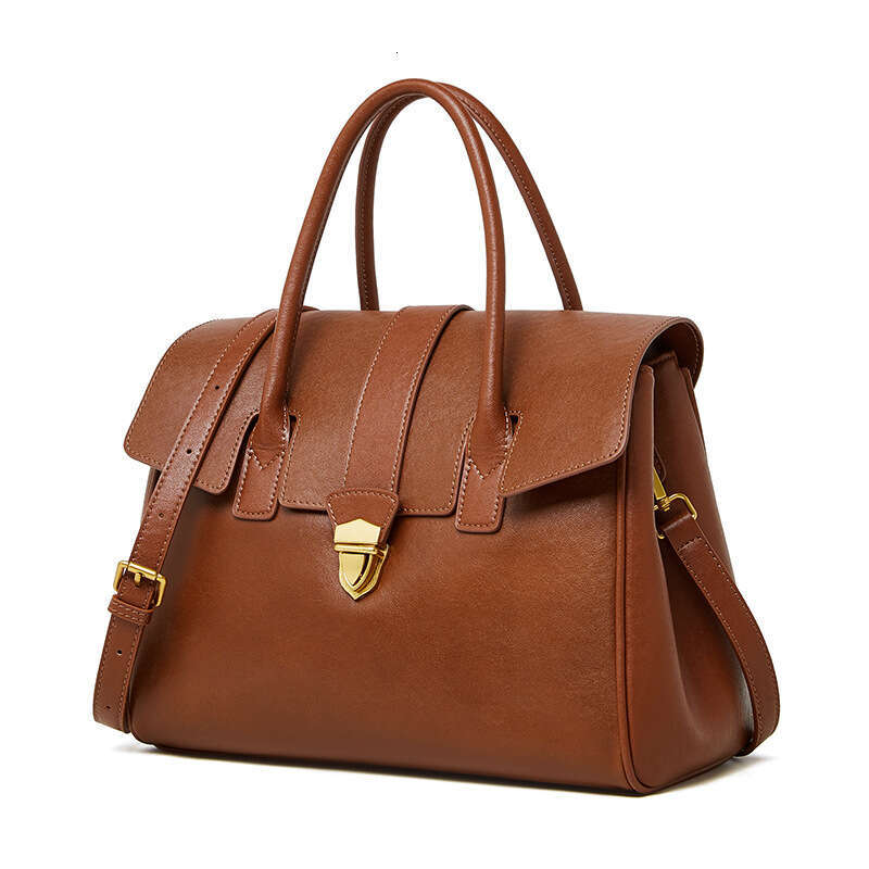 Designer Bag Genuine Leather Handbag Tote New Style Vegetable Tanned Cowhide Capacity Briefcase For Women Business Trip Commuting Large Bag