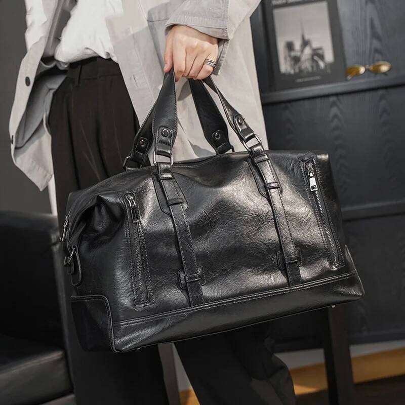 Fiess Gym Bag Man Travel PU Leather Outdoor Sports Handbag Multi-functional Large Capacity Storage Shoulder Trip Bags xa171wd