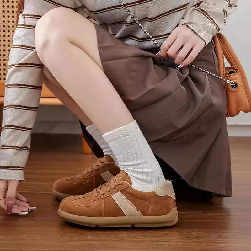 Ddmysports Autumn New Breathable Soft Sole German Training Fashion Versatile Comfortable Round Toe Casual Shoes For Women Outdoor Shoes