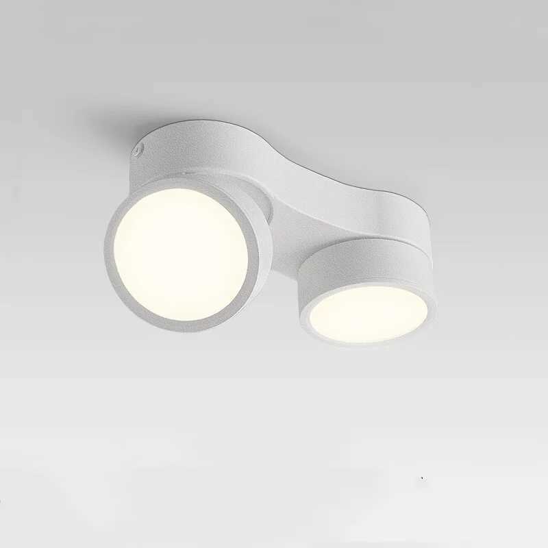 Ultra-thin LED Ceiling Perforation-Free Adjustable Angle No Main Light Living Room Ceiling Double Head Spotlights XJ2500613