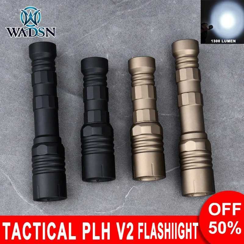 Tactical PLHV2 High Power Flashlight 1300Lumen Scout Light Metal Outdoor Lighting Hunting Airsoft Accessories Weapon LampXJ250613