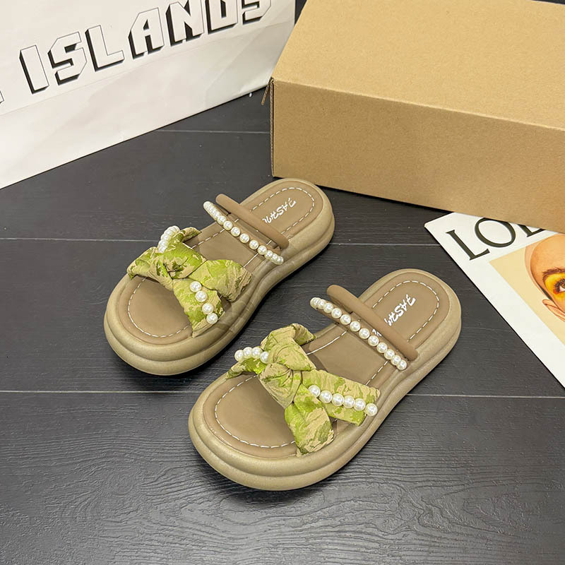 Ddmyoutdoor French Style Stunning Dress Matching Low Heel For Women Summer New Thick Sole Beach Roman Sandals Outdoor Shoes